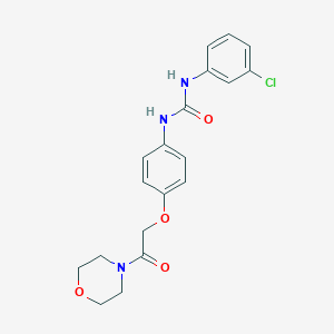 molecular formula C19H20ClN3O4 B499996 N-(3-chlorophenyl)-N'-{4-[2-(4-morpholinyl)-2-oxoethoxy]phenyl}urea 