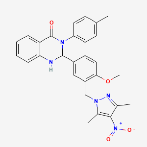 molecular formula C28H27N5O4 B4999981 2-{3-[(3,5-dimethyl-4-nitro-1H-pyrazol-1-yl)methyl]-4-methoxyphenyl}-3-(4-methylphenyl)-2,3-dihydro-4(1H)-quinazolinone 