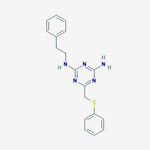N-(2-phenylethyl)-6-[(phenylsulfanyl)methyl]-1,3,5-triazine-2,4-diamine