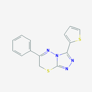 molecular formula C14H10N4S2 B500003 6-phenyl-3-(2-thienyl)-7H-[1,2,4]triazolo[3,4-b][1,3,4]thiadiazine CAS No. 128746-68-9