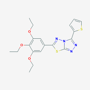 molecular formula C19H20N4O3S2 B500005 3-(2-Thienyl)-6-(3,4,5-triethoxyphenyl)[1,2,4]triazolo[3,4-b][1,3,4]thiadiazole 