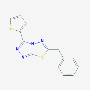 molecular formula C14H10N4S2 B500007 6-Benzyl-3-(2-thienyl)[1,2,4]triazolo[3,4-b][1,3,4]thiadiazole 