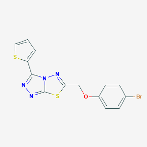 molecular formula C14H9BrN4OS2 B500012 6-[(4-Bromophenoxy)methyl]-3-(2-thienyl)[1,2,4]triazolo[3,4-b][1,3,4]thiadiazole 