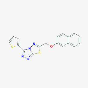 molecular formula C18H12N4OS2 B500014 6-[(2-Naphthyloxy)methyl]-3-(2-thienyl)[1,2,4]triazolo[3,4-b][1,3,4]thiadiazole 