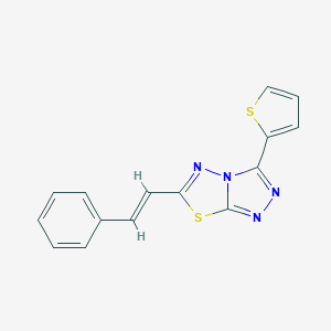 molecular formula C15H10N4S2 B500018 6-(2-Phenylvinyl)-3-(2-thienyl)[1,2,4]triazolo[3,4-b][1,3,4]thiadiazole CAS No. 878737-50-9