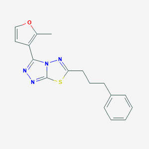 molecular formula C17H16N4OS B500023 3-(2-Methyl-3-furyl)-6-(3-phenylpropyl)[1,2,4]triazolo[3,4-b][1,3,4]thiadiazole 