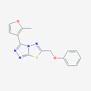 molecular formula C15H12N4O2S B500024 3-(2-Methyl-3-furyl)-6-(phenoxymethyl)[1,2,4]triazolo[3,4-b][1,3,4]thiadiazole 