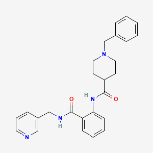 molecular formula C26H28N4O2 B5000250 1-benzyl-N-[2-(pyridin-3-ylmethylcarbamoyl)phenyl]piperidine-4-carboxamide 