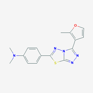 molecular formula C16H15N5OS B500029 N,N-dimethyl-4-[3-(2-methylfuran-3-yl)[1,2,4]triazolo[3,4-b][1,3,4]thiadiazol-6-yl]aniline CAS No. 878434-71-0