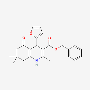 molecular formula C24H25NO4 B5000309 benzyl 4-(furan-2-yl)-2,7,7-trimethyl-5-oxo-1,4,6,8-tetrahydroquinoline-3-carboxylate 