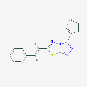 molecular formula C16H12N4OS B500031 3-(2-Methyl-3-furyl)-6-(2-phenylvinyl)[1,2,4]triazolo[3,4-b][1,3,4]thiadiazole 