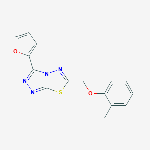 molecular formula C15H12N4O2S B500034 3-(2-Furyl)-6-[(2-methylphenoxy)methyl][1,2,4]triazolo[3,4-b][1,3,4]thiadiazole 