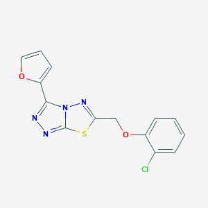 molecular formula C14H9ClN4O2S B500035 6-[(2-Chlorophenoxy)methyl]-3-(2-furyl)[1,2,4]triazolo[3,4-b][1,3,4]thiadiazole CAS No. 878433-70-6