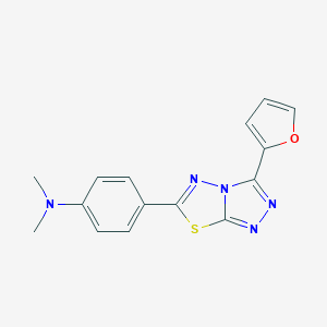 4-[3-(furan-2-yl)-[1,2,4]triazolo[3,4-b][1,3,4]thiadiazol-6-yl]-N,N-dimethylaniline