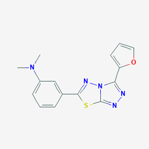 3-[3-(furan-2-yl)[1,2,4]triazolo[3,4-b][1,3,4]thiadiazol-6-yl]-N,N-dimethylaniline