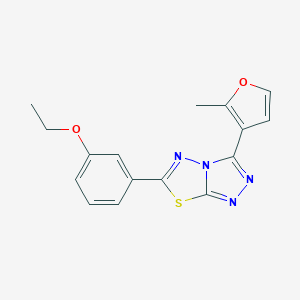 molecular formula C16H14N4O2S B500040 6-(3-Ethoxyphenyl)-3-(2-methylfuran-3-yl)[1,2,4]triazolo[3,4-b][1,3,4]thiadiazole 