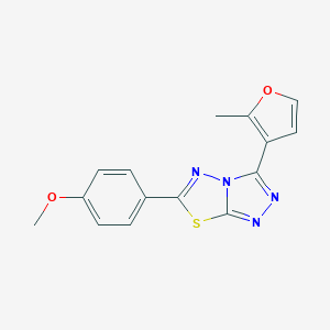 molecular formula C15H12N4O2S B500041 6-(4-Methoxyphenyl)-3-(2-methylfuran-3-yl)[1,2,4]triazolo[3,4-b][1,3,4]thiadiazole 
