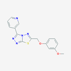 molecular formula C16H13N5O2S B500044 6-[(3-Methoxyphenoxy)methyl]-3-(3-pyridinyl)[1,2,4]triazolo[3,4-b][1,3,4]thiadiazole CAS No. 878432-35-0