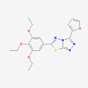 molecular formula C19H20N4O4S B500048 3-(2-Furyl)-6-(3,4,5-triethoxyphenyl)[1,2,4]triazolo[3,4-b][1,3,4]thiadiazole 