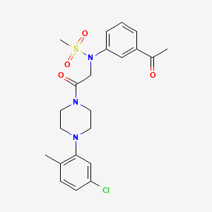 molecular formula C22H26ClN3O4S B5000510 N-(3-acetylphenyl)-N-{2-[4-(5-chloro-2-methylphenyl)-1-piperazinyl]-2-oxoethyl}methanesulfonamide 