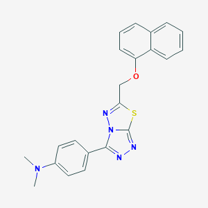 molecular formula C22H19N5OS B500053 N,N-dimethyl-4-{6-[(naphthalen-1-yloxy)methyl][1,2,4]triazolo[3,4-b][1,3,4]thiadiazol-3-yl}aniline 