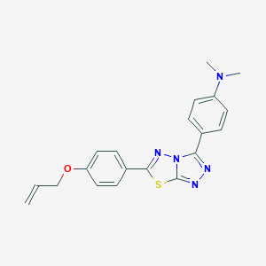 molecular formula C20H19N5OS B500056 4-{6-[4-(allyloxy)phenyl][1,2,4]triazolo[3,4-b][1,3,4]thiadiazol-3-yl}-N,N-dimethylaniline 