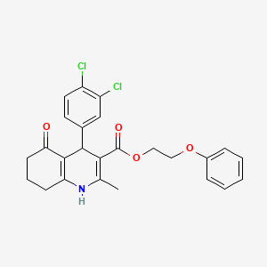 molecular formula C25H23Cl2NO4 B5000563 2-Phenoxyethyl 4-(3,4-dichlorophenyl)-2-methyl-5-oxo-1,4,5,6,7,8-hexahydroquinoline-3-carboxylate 