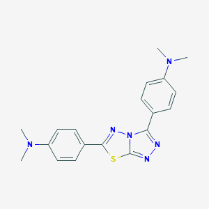 4-[6-[4-(dimethylamino)phenyl]-[1,2,4]triazolo[3,4-b][1,3,4]thiadiazol-3-yl]-N,N-dimethylaniline