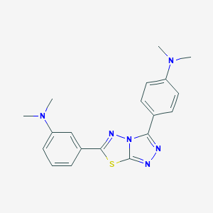 molecular formula C19H20N6S B500058 3-{3-[4-(dimethylamino)phenyl][1,2,4]triazolo[3,4-b][1,3,4]thiadiazol-6-yl}-N,N-dimethylaniline CAS No. 895333-90-1