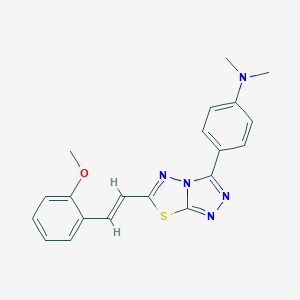 4-[6-[(E)-2-(2-methoxyphenyl)ethenyl]-[1,2,4]triazolo[3,4-b][1,3,4]thiadiazol-3-yl]-N,N-dimethylaniline