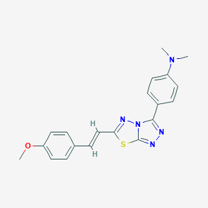 4-[6-[(E)-2-(4-methoxyphenyl)ethenyl]-[1,2,4]triazolo[3,4-b][1,3,4]thiadiazol-3-yl]-N,N-dimethylaniline