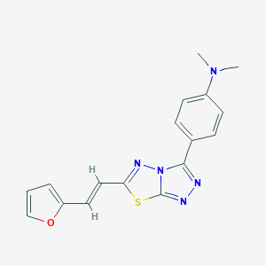 4-{6-[(E)-2-(furan-2-yl)ethenyl][1,2,4]triazolo[3,4-b][1,3,4]thiadiazol-3-yl}-N,N-dimethylaniline