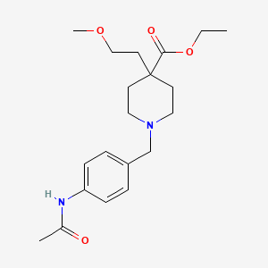 molecular formula C20H30N2O4 B5000640 ethyl 1-[4-(acetylamino)benzyl]-4-(2-methoxyethyl)-4-piperidinecarboxylate 