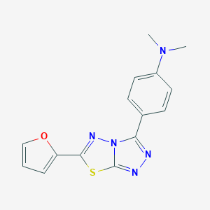 4-[6-(furan-2-yl)[1,2,4]triazolo[3,4-b][1,3,4]thiadiazol-3-yl]-N,N-dimethylaniline