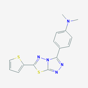 N,N-dimethyl-4-(6-thiophen-2-yl-[1,2,4]triazolo[3,4-b][1,3,4]thiadiazol-3-yl)aniline