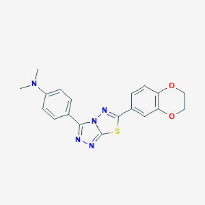 molecular formula C19H17N5O2S B500069 4-[6-(2,3-dihydro-1,4-benzodioxin-6-yl)-[1,2,4]triazolo[3,4-b][1,3,4]thiadiazol-3-yl]-N,N-dimethylaniline CAS No. 878431-33-5