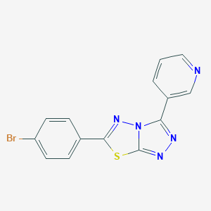 molecular formula C14H8BrN5S B500072 6-(4-Bromophenyl)-3-(3-pyridinyl)[1,2,4]triazolo[3,4-b][1,3,4]thiadiazole CAS No. 154149-66-3