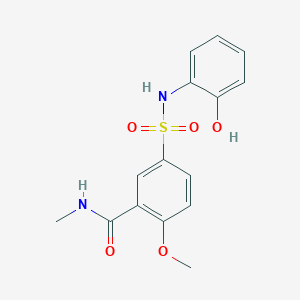 molecular formula C15H16N2O5S B5000737 5-[(2-hydroxyphenyl)sulfamoyl]-2-methoxy-N-methylbenzamide 