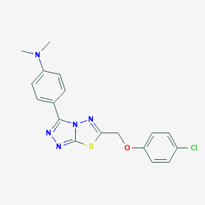 molecular formula C18H16ClN5OS B500074 (4-{6-[(4-Chlorophenoxy)methyl][1,2,4]triazolo[3,4-b][1,3,4]thiadiazol-3-yl}phenyl)dimethylamine 