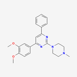 molecular formula C23H26N4O2 B5000808 4-(3,4-dimethoxyphenyl)-2-(4-methyl-1-piperazinyl)-6-phenylpyrimidine 