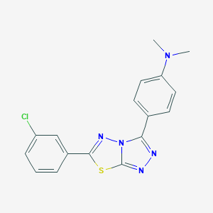 molecular formula C17H14ClN5S B500081 4-[6-(3-chlorophenyl)[1,2,4]triazolo[3,4-b][1,3,4]thiadiazol-3-yl]-N,N-dimethylaniline 