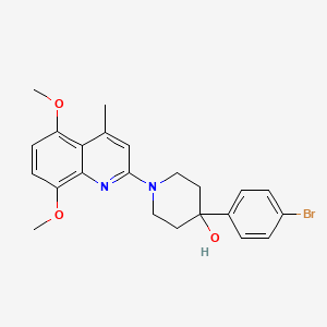 molecular formula C23H25BrN2O3 B5000851 4-(4-bromophenyl)-1-(5,8-dimethoxy-4-methyl-2-quinolinyl)-4-piperidinol 