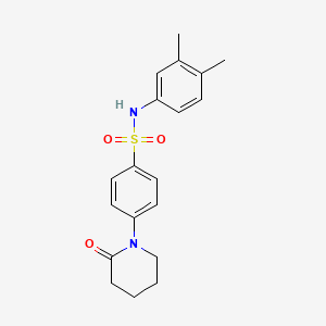 molecular formula C19H22N2O3S B5000884 N-(3,4-dimethylphenyl)-4-(2-oxo-1-piperidinyl)benzenesulfonamide 