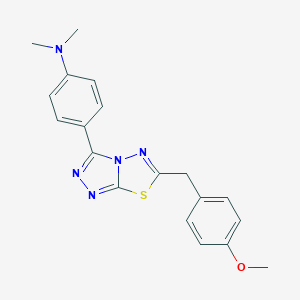 molecular formula C19H19N5OS B500092 4-[6-(4-methoxybenzyl)[1,2,4]triazolo[3,4-b][1,3,4]thiadiazol-3-yl]-N,N-dimethylaniline CAS No. 879477-94-8