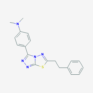 molecular formula C19H19N5S B500093 N,N-dimethyl-4-[6-(2-phenylethyl)[1,2,4]triazolo[3,4-b][1,3,4]thiadiazol-3-yl]aniline 