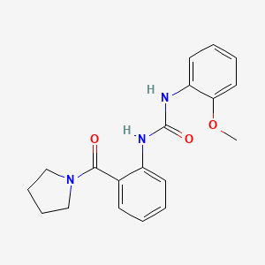 molecular formula C19H21N3O3 B5000937 1-(2-Methoxyphenyl)-3-[2-(pyrrolidine-1-carbonyl)phenyl]urea 