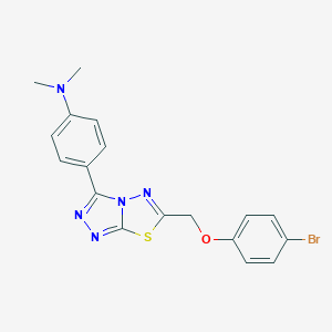 molecular formula C18H16BrN5OS B500095 4-{6-[(4-bromophenoxy)methyl][1,2,4]triazolo[3,4-b][1,3,4]thiadiazol-3-yl}-N,N-dimethylaniline 