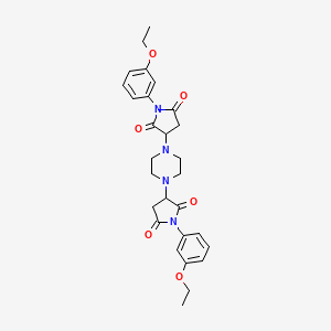 molecular formula C28H32N4O6 B5000964 1-(3-ETHOXYPHENYL)-3-{4-[1-(3-ETHOXYPHENYL)-2,5-DIOXOPYRROLIDIN-3-YL]PIPERAZIN-1-YL}PYRROLIDINE-2,5-DIONE 