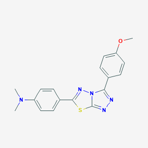molecular formula C18H17N5OS B500097 {4-[3-(4-Methoxyphenyl)[1,2,4]triazolo[3,4-b][1,3,4]thiadiazol-6-yl]phenyl}dimethylamine CAS No. 843627-04-3