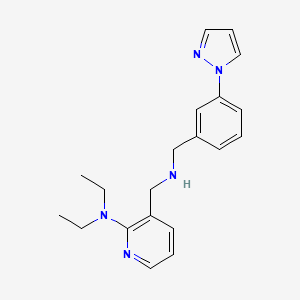 molecular formula C20H25N5 B5000985 N,N-diethyl-3-({[3-(1H-pyrazol-1-yl)benzyl]amino}methyl)-2-pyridinamine 